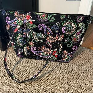 Vera Bradley Black Multicolor Paisley Tote